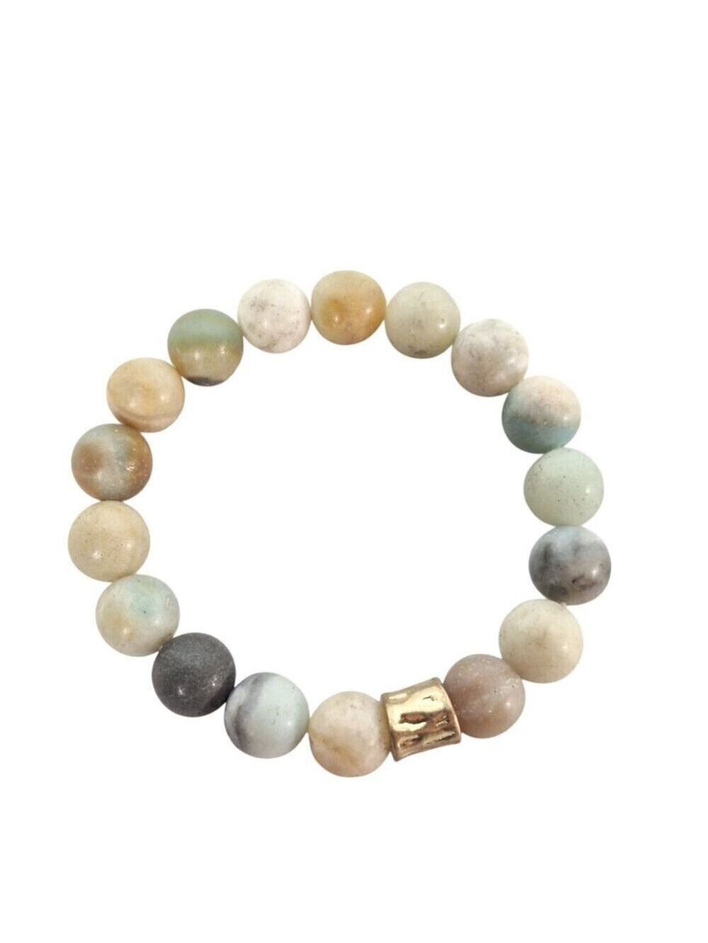 Amazonite Beaded Stretch Bracelet Costume Jewelry - Picture 2 of 3